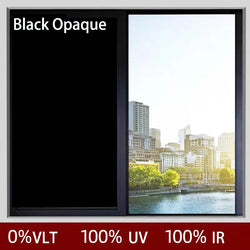 Window Privacy Film Opaque Black Glass Window Film Stickers UV Blocking  Self-Adhesive Blackout 100% Privacy  for Home Office (Online Order Only)