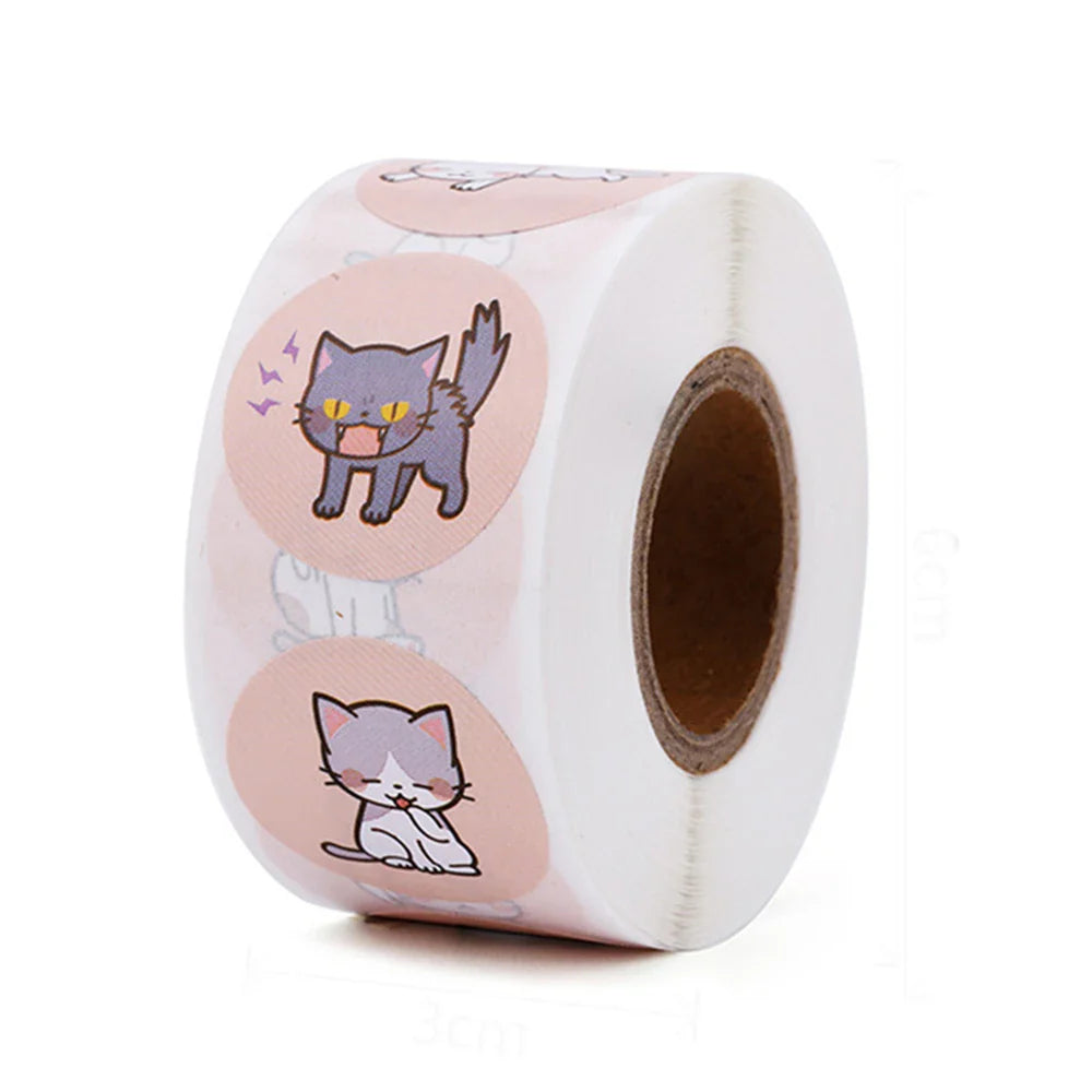 100-500pcs Love Cat Sticker Aesthetic Children's Reward Decoration Scrapbooking Stationery School Supplies for Kid (ONLINE ORDER ONLY)