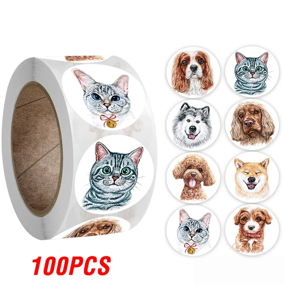 100-500pcs 1inch Round Cartoon Toys Animal stickers for kids Teacher Reward Encourage Sticker Office Stationery for children (ONLINE ORDER ONLY)