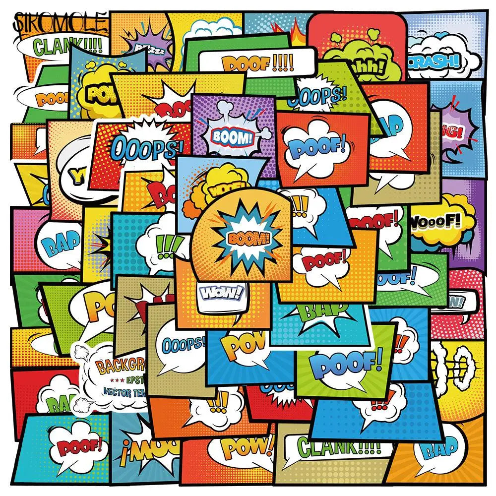 Cartoon Explosion Anime Graffiti Stickers for Laptop, Luggage, Skateboard, Guitar - 10/30/53PCS (ONLINE ORDER ONLY)