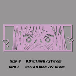 Shy anime girl with love eyes decal,jdm style japanese anime style high quality for windows,For a Unique look! (ONLINE ORDER ONLY)