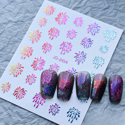 Shiny Laser Constellation Totem Pink Blue Gold Silver Shell Starfish Moon Star 3D Self Adhesive Nail Art Sticker Manicure Decals (ONLINE ORDER ONLY)