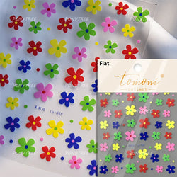 Hot Stamping Laser Silver Pink White Flower Rhinestone Pearl Irregular Petal Adhesive Nail Art Decoration Sticker Manicure Decal (ONLINE ORDER ONLY)