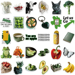 30Pcs Green Vegetables and Fruits Stickers Cute DIY Toy Gift Graffiti Decal Phone Luggage Laptop Scrapbook Waterproof Sticker (ONLINE ORDER ONLY)