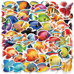 Cartoon Fish Stickers for Kids Toys Luggage Laptop Phone Skateboard Fridge Water Bottle Wholesale (ONLINE ORDER ONLY)