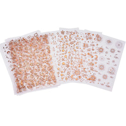 6 Sheets Moon/Star Nail Art Sticker Adhesive Gold Color Sticker Sheets Universal Constellation Shapes Sticker Art Decoration (ONLINE ORDER ONLY)