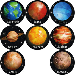 100-500 Pcs Round Universe Outer Space Stickers Solar System Earth Mars Jupiter Planet DIY Sealing Party Decals Stationery Toy (ONLINE ORDER ONLY)