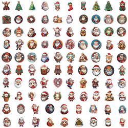 10/30/50/100pcs Kawaii Retro Christmas Stickers Decals Laptop Skateboard Phone Suitcase Fridge Decoration Sticker for Kids Toys (ONLINE ORDER ONLY)