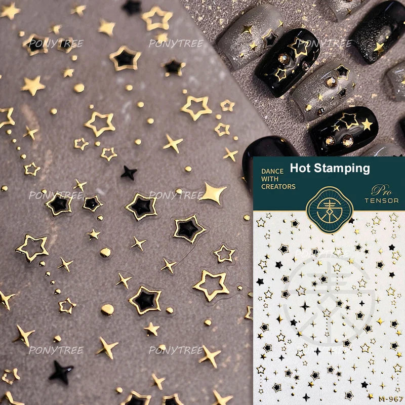 Punk Pink Leopard Print Love Heart Stars Bowknot Cool Girl 5D Self Adhesive Nail Art Stickers Ribbon Manicure Decals Wholesale (ONLINE ORDER ONLY)