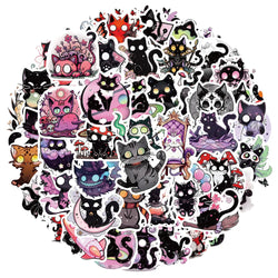 Cartoon Horror Cat Stickers for Laptop, Luggage, Car, Fridge, DIY Vinyl (ONLINE ORDER ONLY)