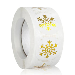 100-500Pcs Gold Snowflake Christmas Stickers Candy Bag Envelopes Sealing Label Christmas Gifts Box Decorations Sticker (ONLINE ORDER ONLY)