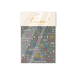 Chic Lavender Tulip Flower Bowknot Totem Center Symmetric Pattern Daisy Line Gird Self Adhesive Nail Art Stickers Manicure Decal (ONLINE ORDER ONLY)