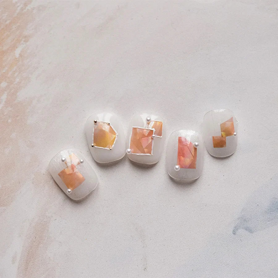 Shiny Colorful Color Block Fragment Square Fragment Grid Rhombus 3D Self Adhesive Nail Art Stickers Rhinestone Manicure Decals (Online Order Only)