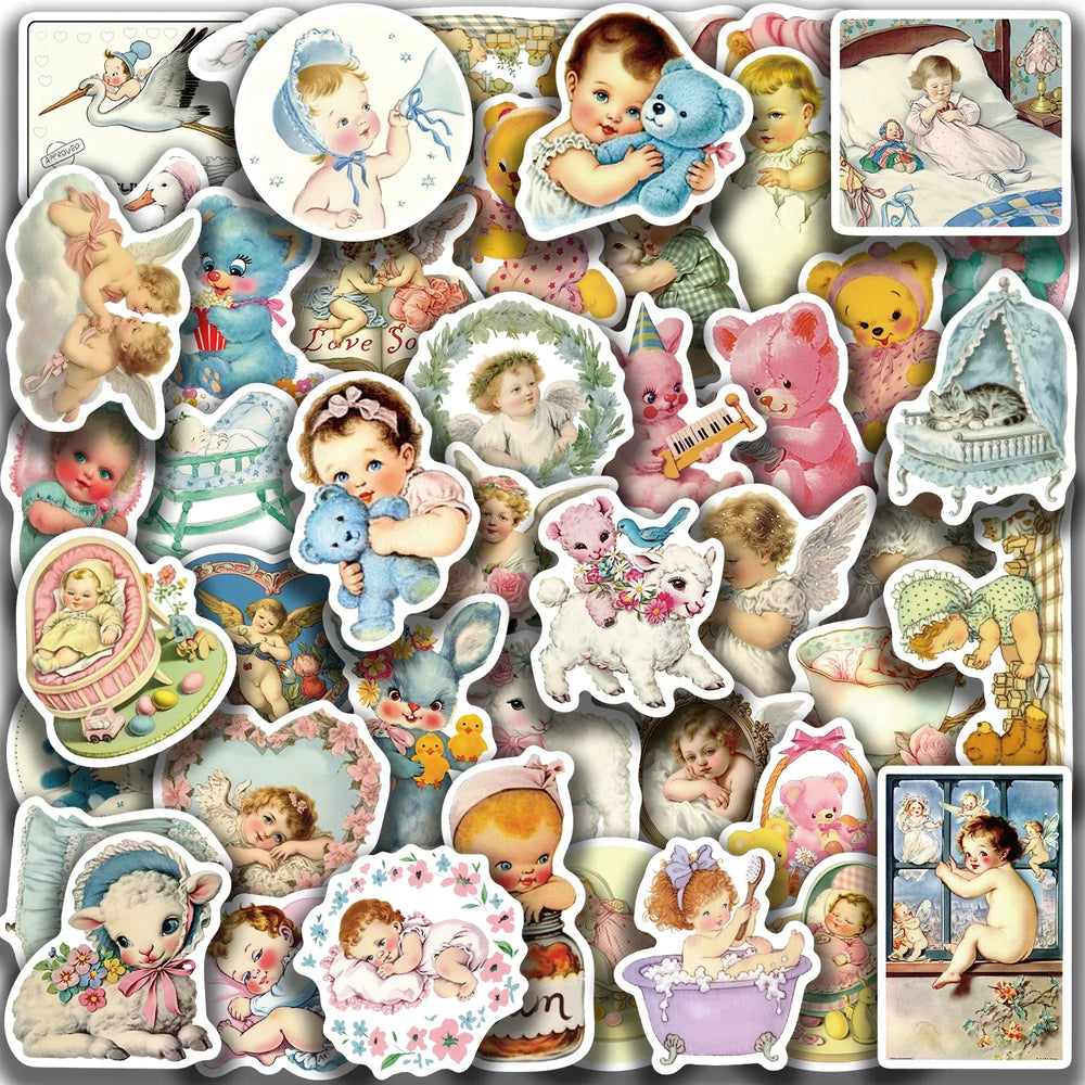50Pcs Angel Waterproof Decorative Stickers for Phone Case Laptop Helmet Skateboard DIY Creative Graffiti Sticker Decoration (ONLINE ORDER ONLY)