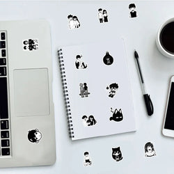 10/30/50pcs Black White Game Omori Graffiti Stickers Decals DIY Skateboard Laptop Motorcycle Luggage Car Bike Waterproof Sticker (ONLINE ORDER ONLY)