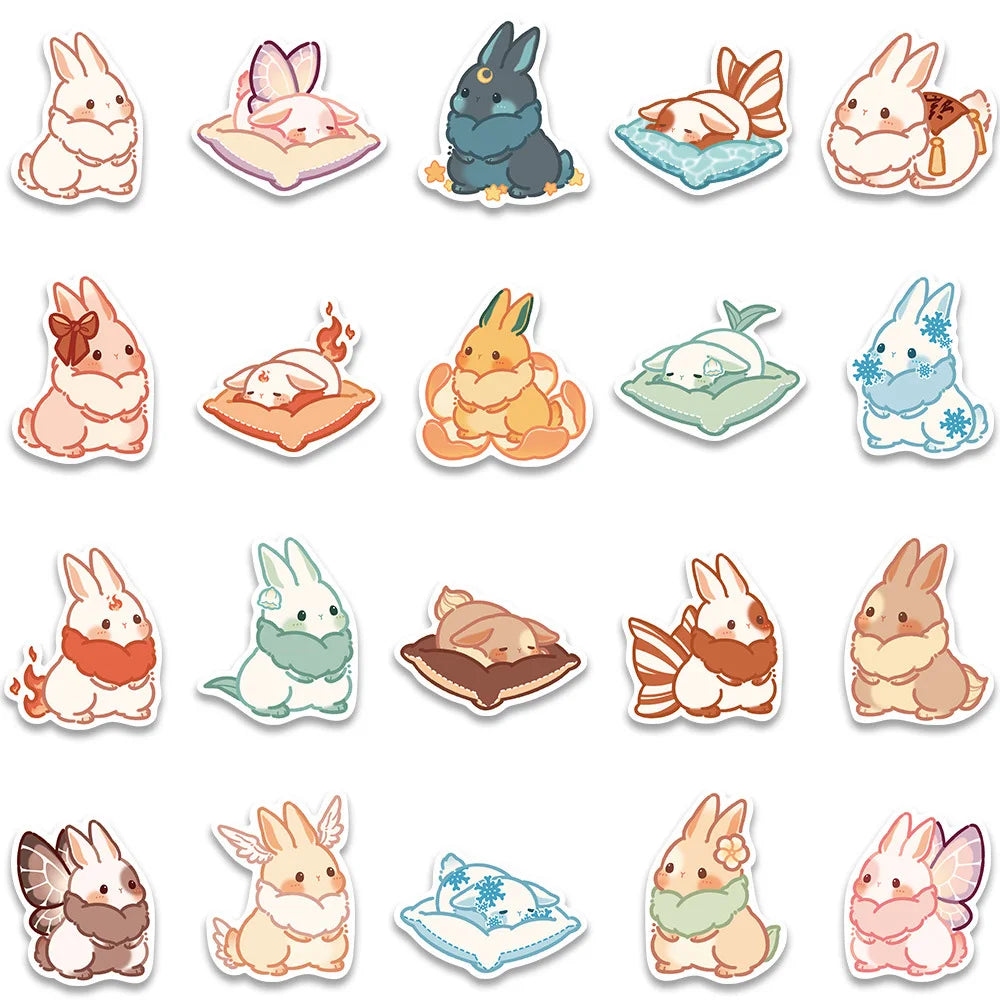 10/20/40PCS Cartoon Cute Rabbit Bunny Sticker Packs (ONLINE ORDER ONLY)