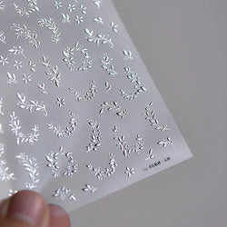 Hot Stamping Silver Rose Gold Tender Leaf Branches Flower Slash Leaves Maple Leaves Ginkgo Plant Flower Nail Art Stickers Decals (ONLINE ORDER ONLY)