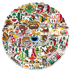 60/120Pcs Wild Food Mexico Style Cartoon Lable Stickers for Car Helmet Luggage Bicycle Guitar Decal Notebook Skate Trunk (ONLINE ORDER ONLY)