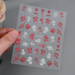 1pc Bohemian Valentine Nail Stickers 3D Self-Adhesive Fantasy Nail Art Glitter Sun, Heart, Lock, Star & Moon Designs Nail Decals (ONLINE ORDER ONLY)