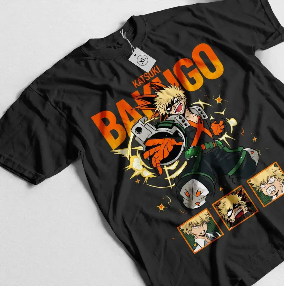 Katsuki Bakugo T-Shirt: MHA Anime Hero Manga Tee (ONLINE ORDER ONLY)