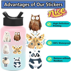 50Pcs Strange Watercolor Animals Stickers Cute Waterproof Decals For DIY Helmet Skateboard Laptop Motorcycle Cool Kids Gifts﻿ (ONLINE ORDER ONLY)