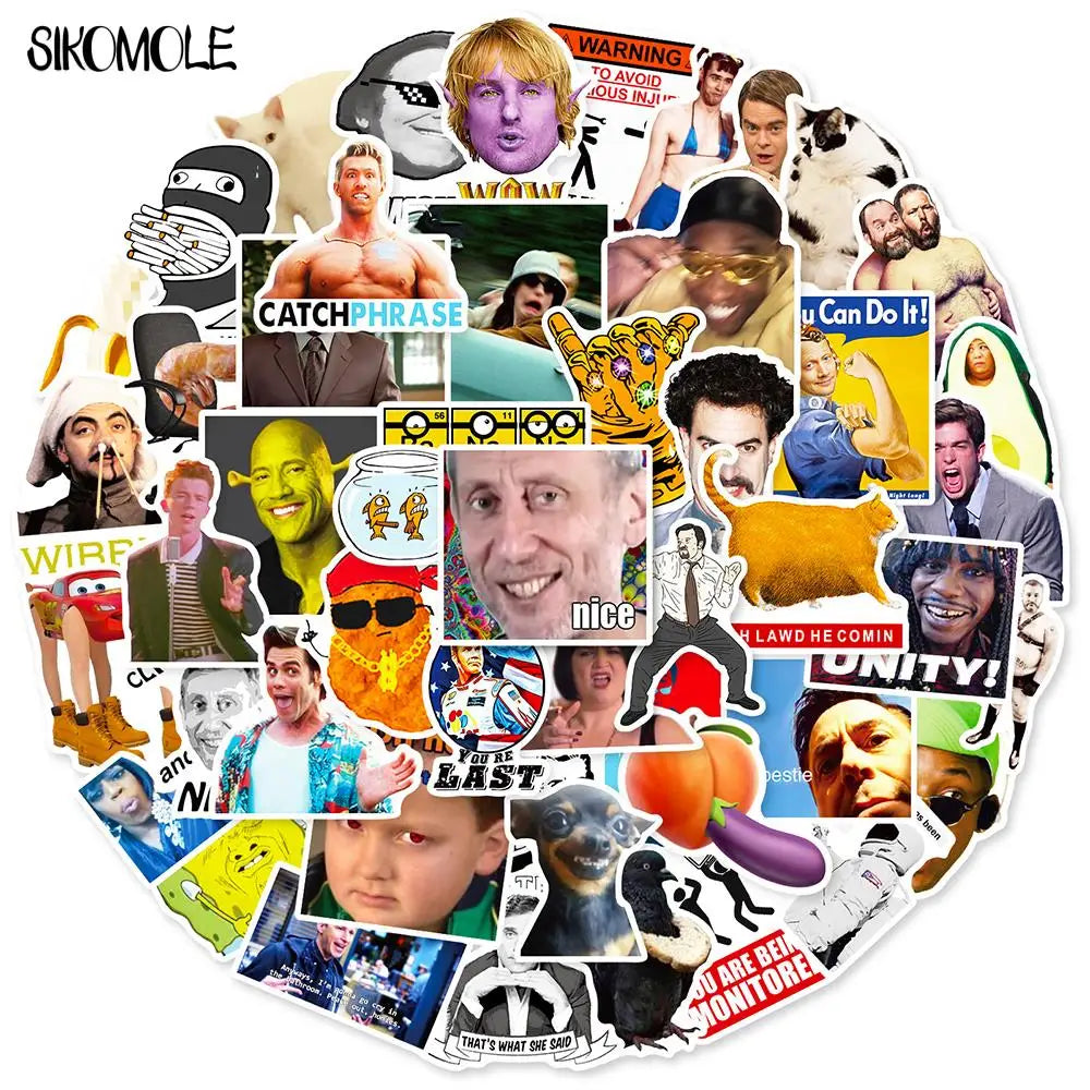Classic Meme Stickers Pack - Fridge, Laptop, Motorcycle, Skateboard Decals, Kid Gift (Online Order Only)