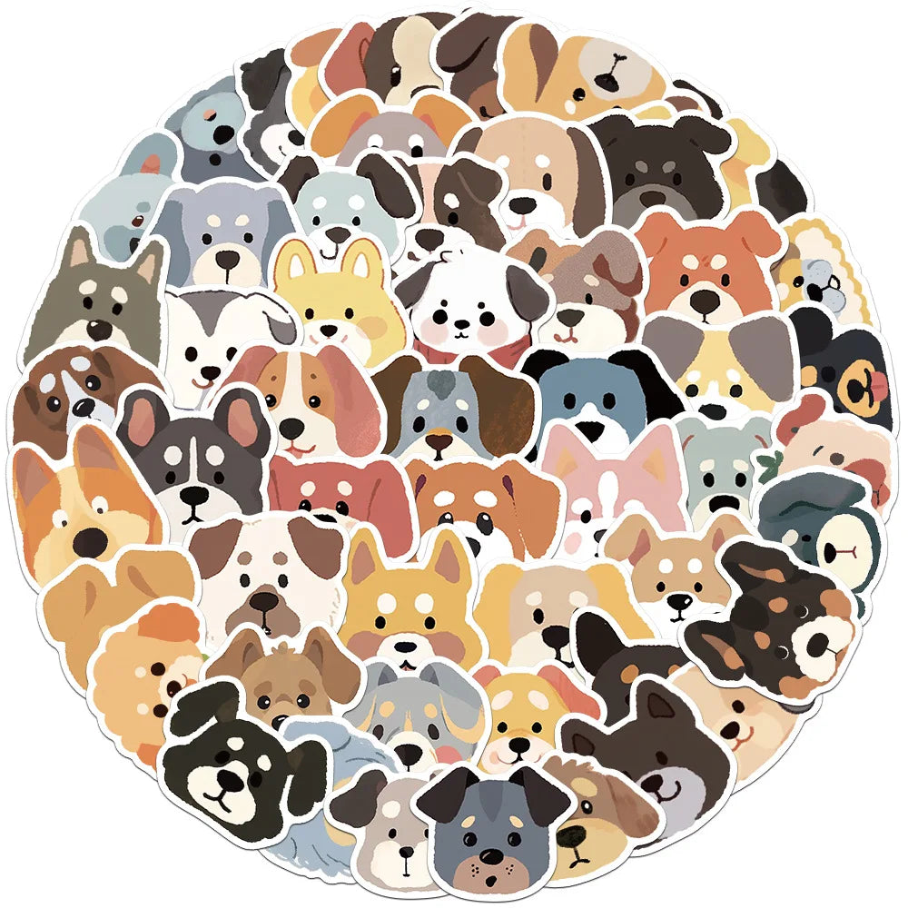 Cute Animal Dog Stickers for Snowboard Laptop Luggage Car Fridge Vinyl (ONLINE ORDER ONLY)