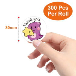 50-300pcs 1 Inch Thank You Stickers Cartoon Dinosaur Labels for Packaging Baking Labels Gifts Seal Decor Children's Stickers (Online Order Only)