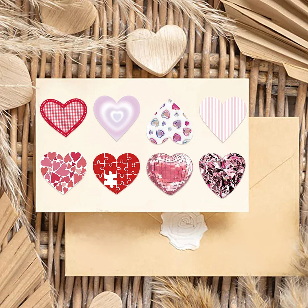 10/30/50PCS Pink Love Cute Heart Stickers Romantic Decals Graffiti Toys DIY Waterproof Phone Notebook Suitcase Bike Guitar Gifts (ONLINE ORDER ONLY)