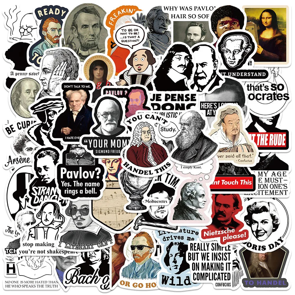 50PCS Funny Famous Person Meme Stickers Vinyl for Fridge Skateboard Laptop Helmet (Online Order Only)