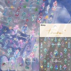 Halo Dyeing Ocean Shell Conch Starfish Pearl Love Heart Bowknot Jellyfish Adhesive Nail Art Stickers Manicure Decals Wholesale (ONLINE ORDER ONLY)