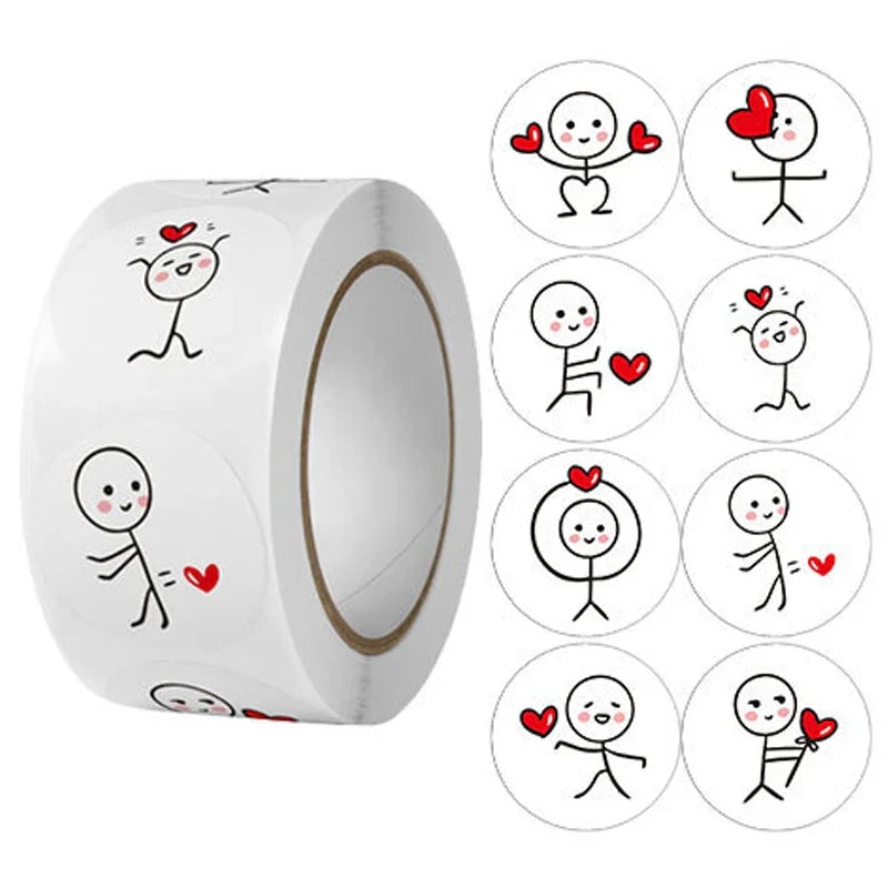 100-500Pcs Stickers Love Labels for Wedding  Valentine's Day Holiday Gift Decoration Envelope Sealing Stickers Scrapbooking (ONLINE ORDER ONLY)