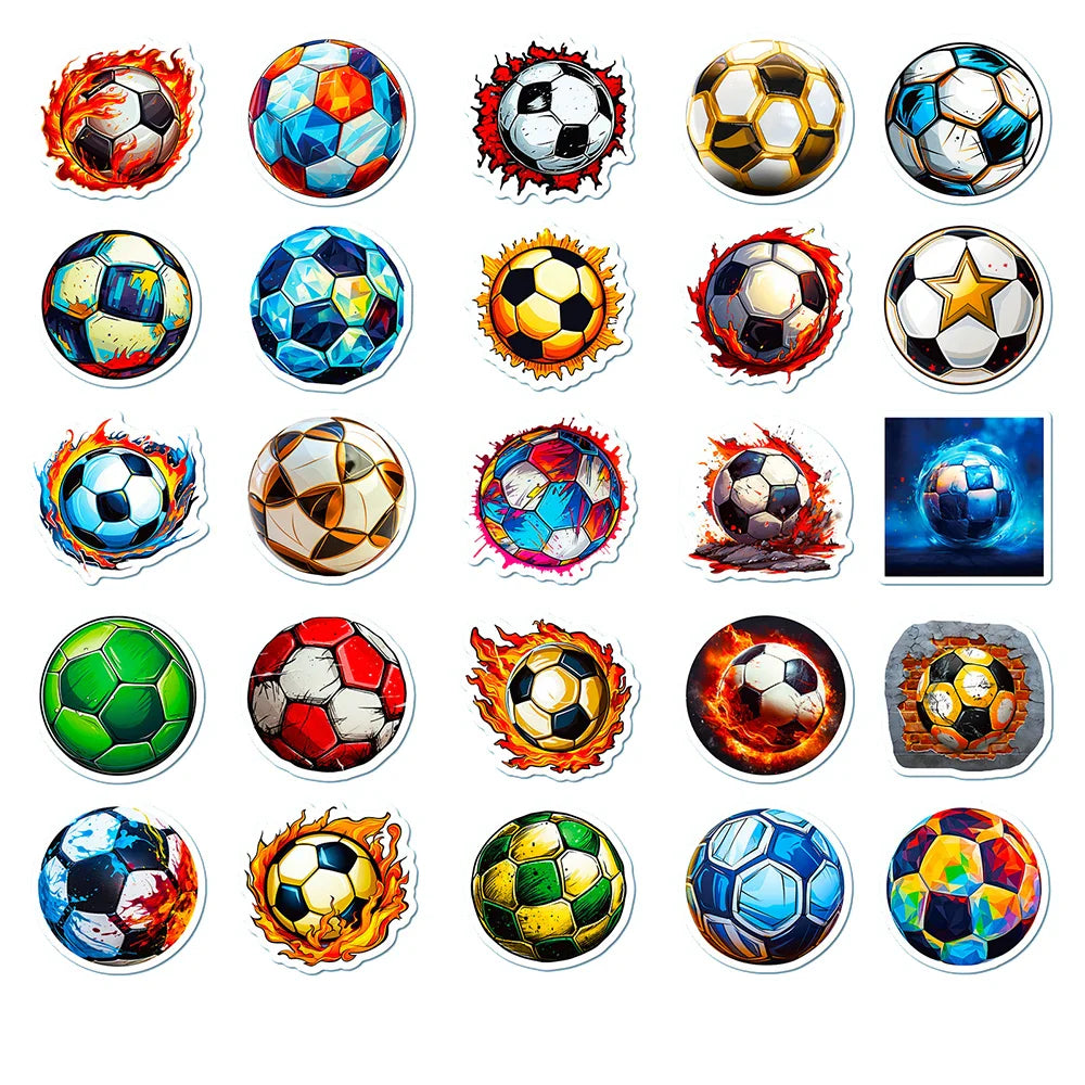 10/30/50pcs Sports Contest Soccer Football Graffiti Stickers Decals DIY Skateboard Laptop Phone Car Waterproof Sticker Kids Toys (ONLINE ORDER ONLY)