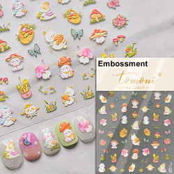 Bowknot Dog puppy Christmas Hat Strawberry Cake Food Coffee Cherry Love Heart Adhesive Nail Art Sticker Reliefs Manicure Decals (Online Order Only)