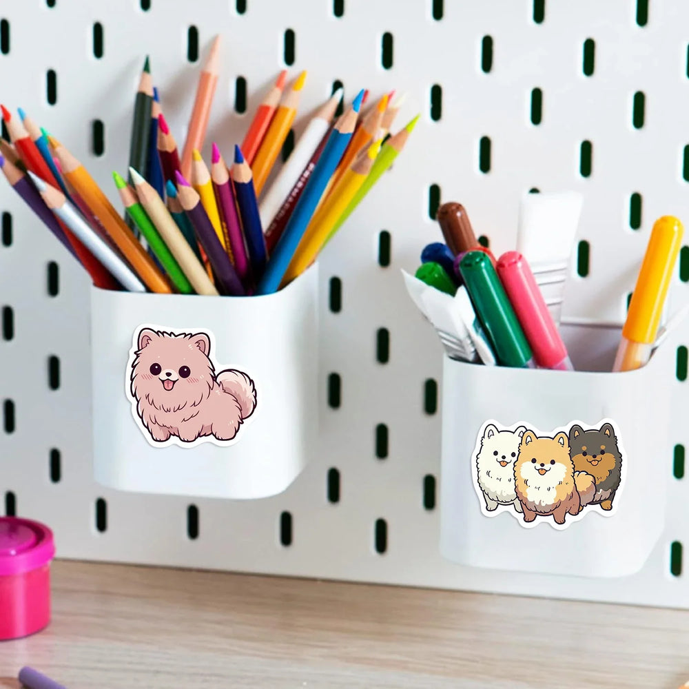 50PCS Cartoon Cute Pomeranian Stickers Dog Creative Personality Graffiti Waterproof Sticker For Suitcase Refrigerator Skateboard (ONLINE ORDER ONLY)