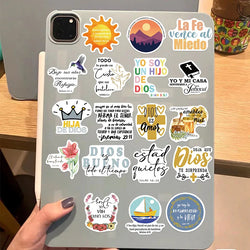 10/30/50PCS Cute Spanish Bible PVC Sticker Aesthetic Decoration Scrapbooking Korean Stationery School Supplies for Kids (ONLINE ORDER ONLY)