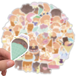 52PCS Ice Cream Stickers Girl Suitable for Drink Bottle Photo Luggage Laptop Car Trendy Decals Graffiti Sticker Ins Style (ONLINE ORDER ONLY)