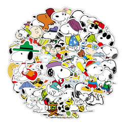 10/30/50PCS Cute Snoopy Stickers Comics Graffiti Sticker Cartoon Kids Toys Fridge Luggage Laptop Phone Guitar Skatboard Decals (ONLINE ORDER ONLY)