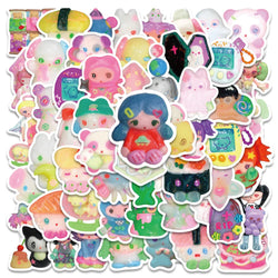 56PCS 3D Crystal Clay Cute Stickers for Skateboard, Notebook, Fridge, Phone, Guitar, Luggage, Kids Toy (Online Order Only)