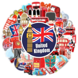 10/30/50PCS Red London Sticker Aesthetic PVC DIY Children's Korean Stationery School Supplies Decoration Scrapbooking for Kids (ONLINE ORDER ONLY)