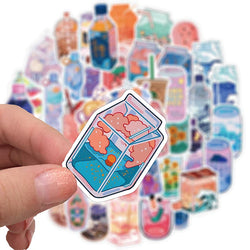10/30/50PCS Japan Dink Sticker Aesthetic Sketchbook for Kids Children's PVC Decoration Scrapbooking School Stationery Supplies (Online Order Only)