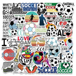 50 Pcs/Set Football Soccer Graffiti Stickers for Laptop Phone Luggage Notebook Decal Decoration Scrapbook Sticker Kids Gift (ONLINE ORDER ONLY)