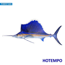 20cm Big Size Sea Fish Sailfish Style Go Fishing Waterproof Stickers for Fisherman Boat Fish Tank Luggage Motorcycle Car Sticker (Online Order Only)