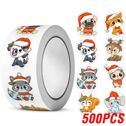 100-500pcs Heterotypic Christmas Themed Animals Stickers DlY Christmas Holiday Party Decoration Label Stationery Stickers (ONLINE ORDER ONLY)