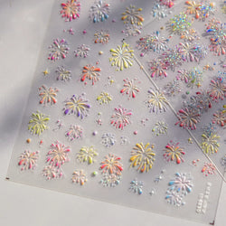 Colorful Fireworks Burst Hot Stamping Process Laser Pink Bright Romantic Self Adhesive Nail Art Stickers Chic Manicure Decals (ONLINE ORDER ONLY)