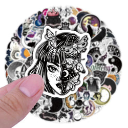 10/30/50/110pcs Cool Witch Moon Gothic Cartoon Stickers Aesthetic Decals Skateboard Laptop Guitar Phone Graffiti Sticker Kid Toy (ONLINE ORDER ONLY)