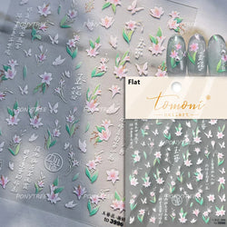 Romantic Lily of The Valley Candle Holder Wreath Bowknot Butterfly Dreamy Adhesive Nail Art Decorations Stickers Manicure Decals (Online Order Only)