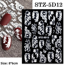 5D Embossed Gingerbread Man Nail Art Sticker Cute Christmas Winter Santa Claus Snowflake Elk Engraved Slider Manicure Decoration (ONLINE ORDER ONLY)