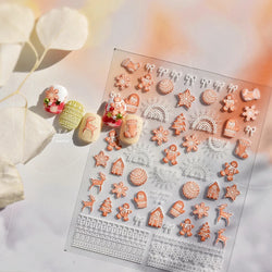 Bowknot Glove Socks Elk House Gingerbread Man Self Adhesive Nail Art Stickers Snowflake Christmas Tree Rhinestone Manicure Decal (Online Order Only)
