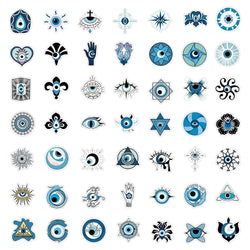 10/30/50pcs New Turkish Evil Eye Graffiti Stickers Skateboard Laptop Motorcycle Album Car Luggage Cool Waterproof Sticker Toy (ONLINE ORDER ONLY)
